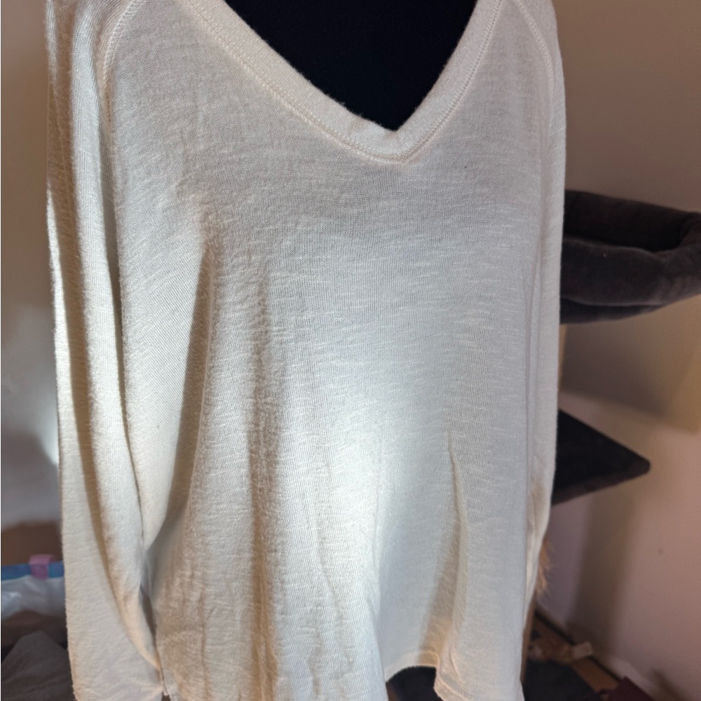 V-Neck Cream Sweater